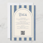 Invitation Ours en Teddy Jean Bleu QR Code Fête de Naissance  (Dos)