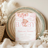 Invitation Ours En Teddy Rose Nous Pouvons Attendre Baby show