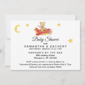 Invitation *~* Ours En Teddy Simple Avion Rouge Bébé Garçon D (Dos)