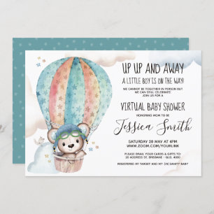 Invitation Ours en tourbe aquarelle Baby shower virtuel