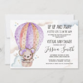 Invitation Ours en tourbe aquarelle | Baby shower virtuel (Devant)