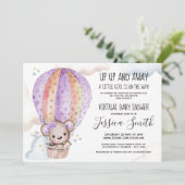 Invitation Ours en tourbe aquarelle | Baby shower virtuel (Debout devant)