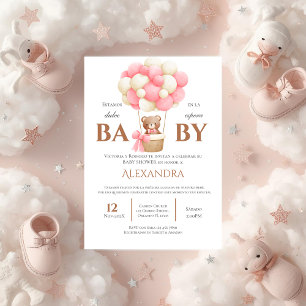 Invitation ours espagnole fille Baby Shower Ours
