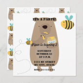 Invitation Ours et abeilles (Devant / Derrière)