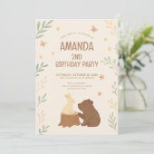 Invitation Ours et lapin des bois (Debout devant)