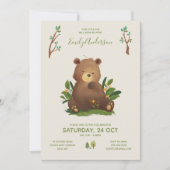 Invitation Ours ・ Forêt de forêt Baby shower rustique des ani (Devant)