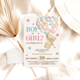 Invitation Ours Garçon ou Fille Révélation du Sexe