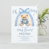 Invitation Ours garcon preppy Bebe Shower Casual (Debout devant)
