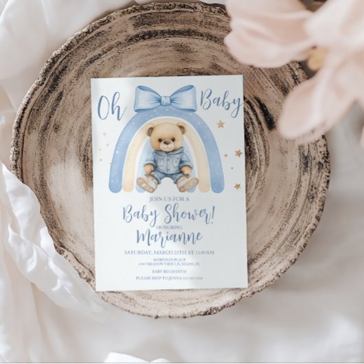 Invitation Ours garcon preppy Bebe Shower Casual