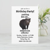 Invitation Ours Grizzly Faisant le Minimum d'Efforts Drôle (Debout devant)