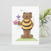 Invitation Ours habillé en Bumblebee avec Fleurs (Debout devant)