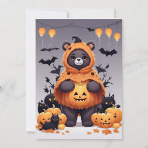 Invitation Ours Halloween mignonne adorable Drôle animal dess