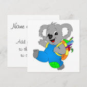 Invitation Ours Koala avec sac à dos (Devant / Derrière)
