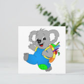 Invitation Ours Koala avec sac à dos (Debout devant)
