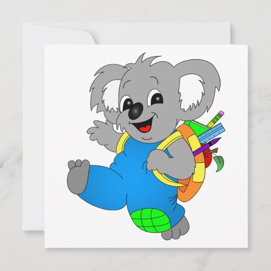 Invitation Ours Koala avec sac à dos (Devant)