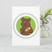 Invitation Ours mignon avec crème glacée Cône animal amusant (Debout devant)