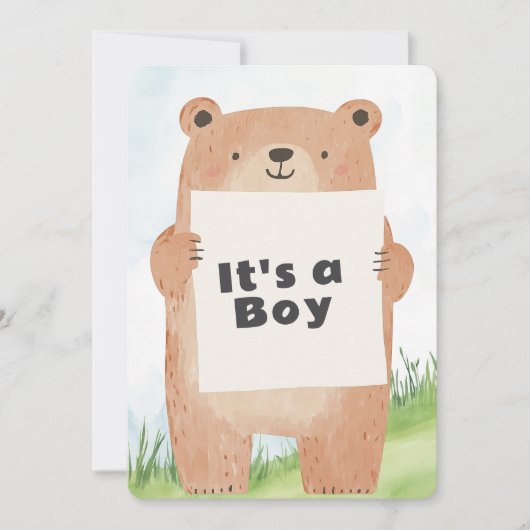 Invitation Ours mignon C’est un ours Baby shower garçon Invit (Devant)