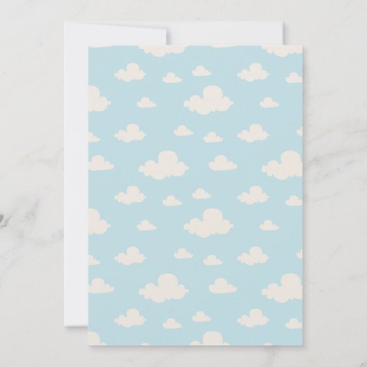 Invitation Ours mignon Hello Little One - Baby shower bleu In (Dos)