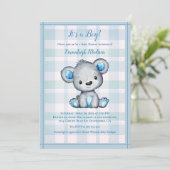 Invitation Ours Mignon Pour Fête de Naissance de Garçon (Debout devant)