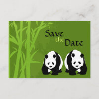 Ours Panda et Bambou Mariage Enregistrer la Date