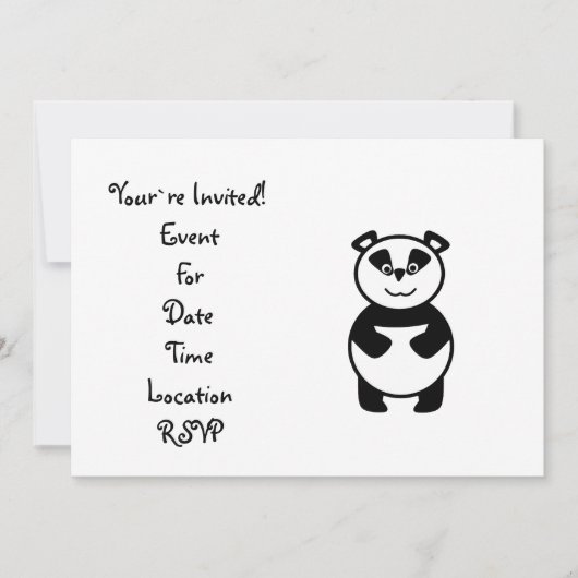 Invitation Ours panda mignon (Devant)