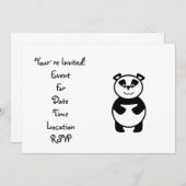 Invitation Ours panda mignon (Devant / Derrière)