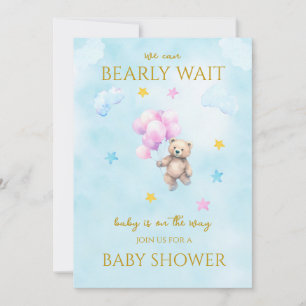 Invitation Ours personnalisé flottant avec Baby shower ballon
