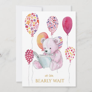 Invitation Ours personnalisé lecture d'un Baby shower de livr