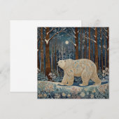 Invitation Ours polaire blanc rétro bohème forêt sylvestre (Devant / Derrière)