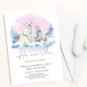 Invitation Ours polaire Cub hiver Noël Genre Révélation