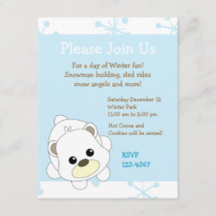 Invitation Ours polaire Cutie