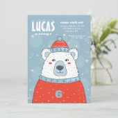 Invitation Ours polaire dans l'invitation de Sweater Rouge (Debout devant)