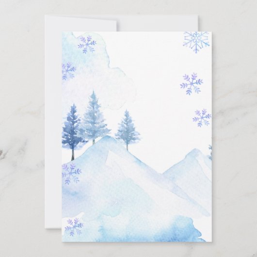Invitation Ours polaire d'hiver Snowflakes Anniversaire (Dos)