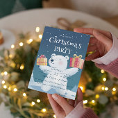 Invitation Ours polaire et présente Noël