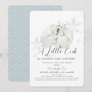 Invitation Ours polaire Hiver Flocon de neige Baby shower Gar