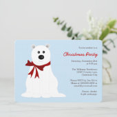 Invitation Ours polaire mignon sur la fête de Noël bleu glace (Debout devant)