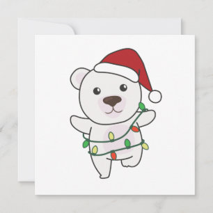 Invitation Ours Polaire Noël Animaux d'Hiver Ours Polaires