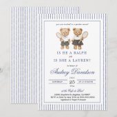 Invitation Ours polaire preppy Lauren ou Ralph révélation du  (Devant / Derrière)