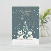 Invitation Ours polaires Fête de Noël de neige (Debout devant)