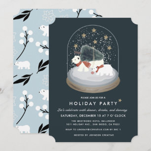 Invitation Ours polaires Globe des neiges Marine Business Fêt
