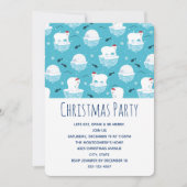 Invitation Ours polaires mignons à la fête de Noël de Santa H (Devant)