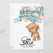 Invitation Ours premier garçon Anniversaire (Devant / Derrière)