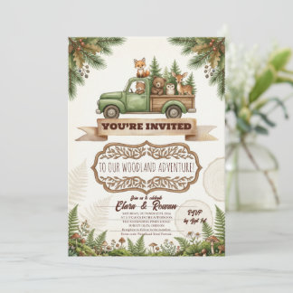 Invitation Ours Renard Camion Bébé des Bois