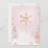 Invitation Ours rose Hiver Flacon de neige Beary Premier anni (Dos)