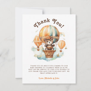 Invitation Ours rustique mignon avec baby shower à ballons