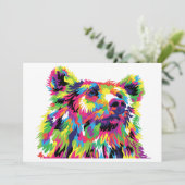 Invitation Ours Spirit Animal Pop Art (Debout devant)