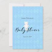 Invitation Ours Teddy Blanc Qui Connaît Maman Meilleur Jeu De (Dos)