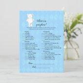 Invitation Ours Teddy Blanc Sur Votre Baby shower Téléphone J (Debout devant)