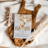 Invitation Ours tenant Ballons Dusty Bleu Bébé Garçon Douche