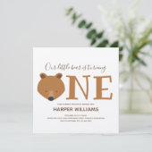 Invitation Ours Turner un animal d'argent premier anniversair (Debout devant)